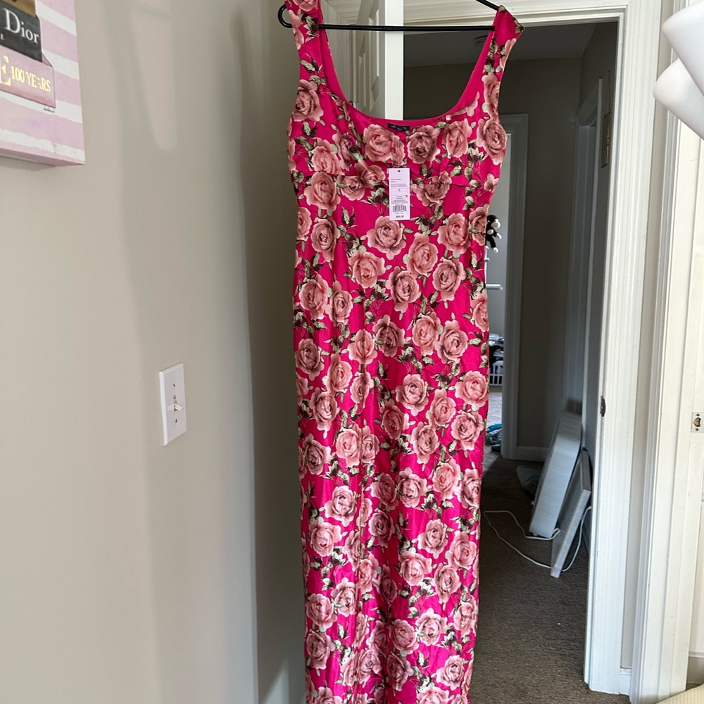 NWT Wild Fable Pink Floral Maxi Dress Size Large